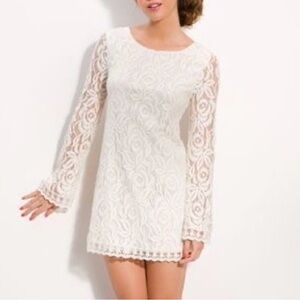 Cream lace mini dress size small. Worn once